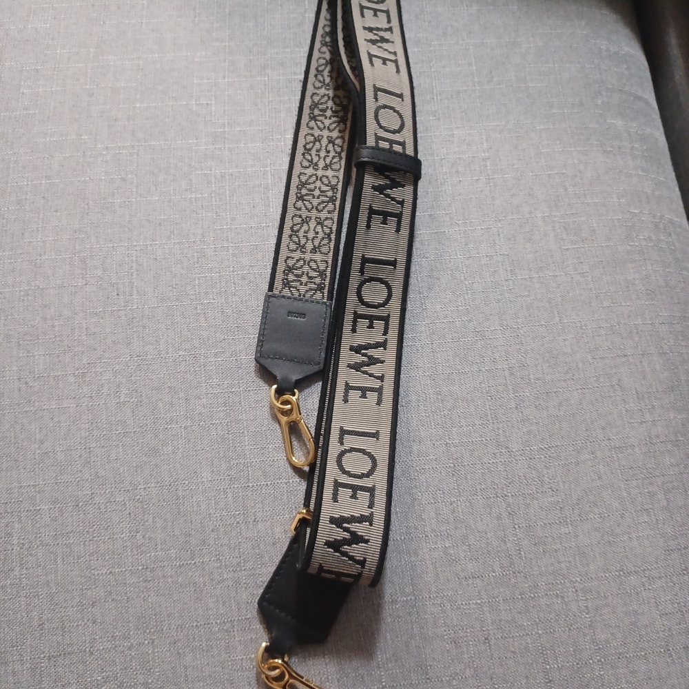 Loewe Black and Cream Strap with Gold Hardware